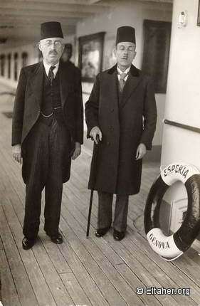 1939 - Emir Shakib Arslan aboard the SS Esperia in Alexandria
